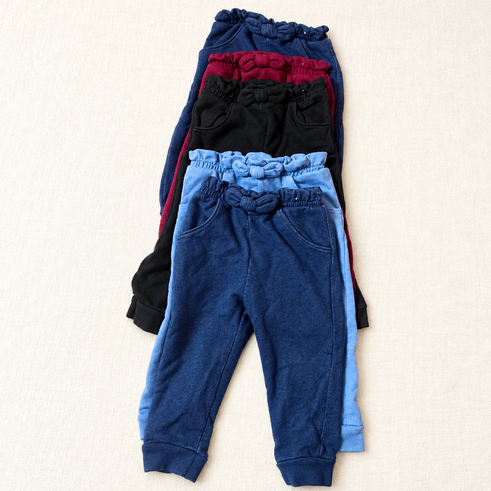 Lot of 5 Garanimals Baby Girl 24M Bottoms Pants Bow Waist Soft Stretch